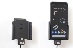Active holder with USB-cable and cig-plug adapter for Google Pixel 4