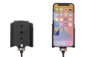 Active holder with USB-cable and cig-plug adapter for Apple iPhone 12 Mini