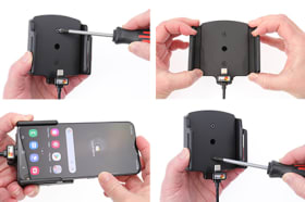 Active holder with USB-cable and cig-plug adapter for Samsung Galaxy S22+ 5G (SM-S906B/SM-S906B/DS)