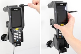 Active holder for fixed installation for Zebra MC3330R
