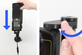 Active holder for fixed installation for Zebra MC3450