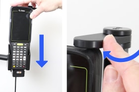 Active holder for fixed installation for Zebra MC3400
