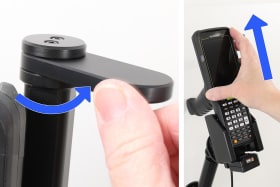 Active holder with cig-plug for Zebra MC3450