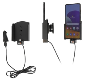 Active holder with USB-cable and cig-plug adapter for Samsung Galaxy A72 SM-A725F/DS