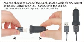 Active holder with USB-cable and cig-plug adapter for Huawei MediaPad M1 8.0