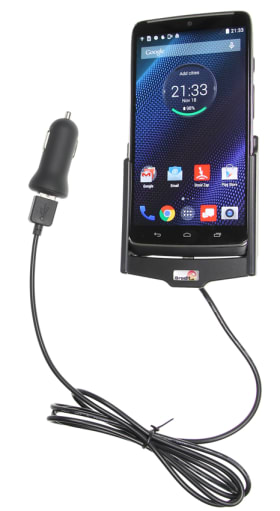 Active holder with USB-cable and cig-plug adapter for Motorola Droid Turbo