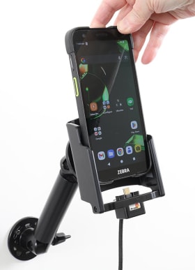 Active holder for fixed installation for Zebra TC701