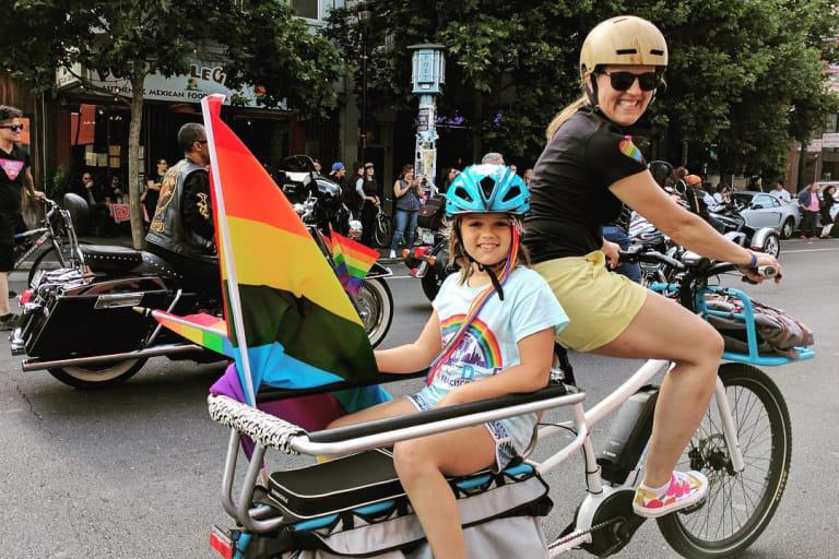 family in bike