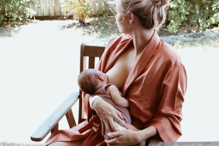 silk maternity robe