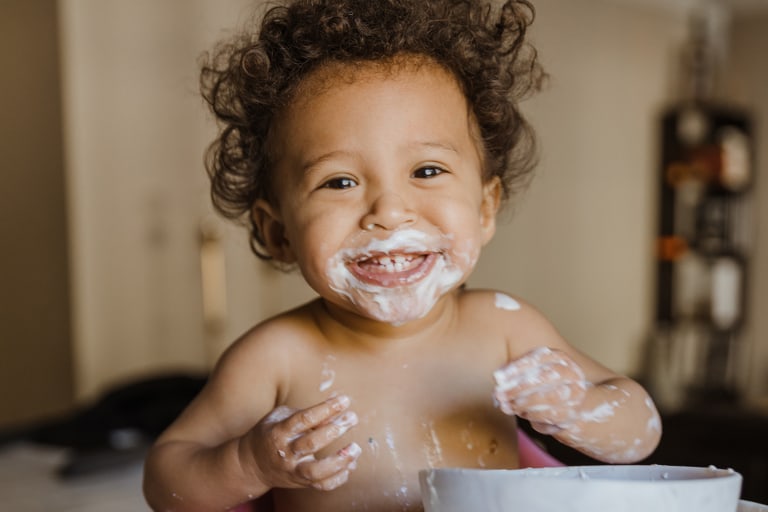 baby's first time eating cereal