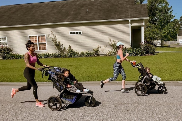 running with a regular stroller