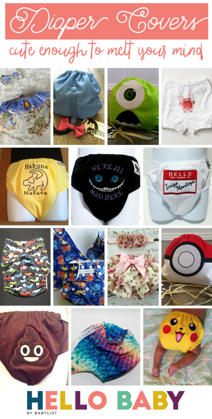 Diaper cover designs have been inspired by pop culture, media, literature, video games, emoticons, memes, bible verses, and even political slogans. Go ahead and take a look: the weird and wonderful world of diaper cover art is waiting.