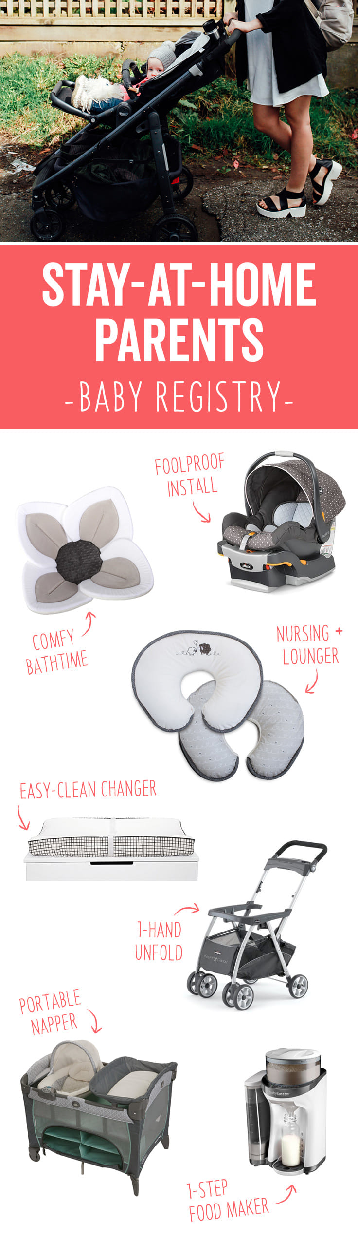 You'll be on baby duty 24/7 soon. Get ready by registering for baby gear that can act like a 2nd pair of hands when you really need it.