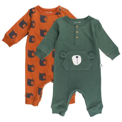 Mac /& Moon Neutral Bear Printed Receiving Blanket