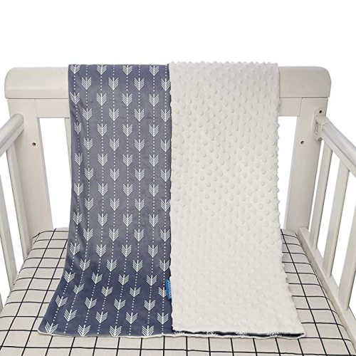 Bee Perfect Baby Shower Gift for Boys Girls Super Soft Minky Dot Baby Security Blanket Double Layer Dotted Backing Plush Toddler Baby Newborn Receiving Blankets 30x40