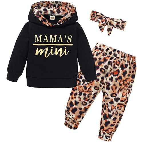 3Pcs Baby Girls Clothes Long Sleeve Hoodie Sweatshirt Cute Floral Pants with Headband Outfit Sets