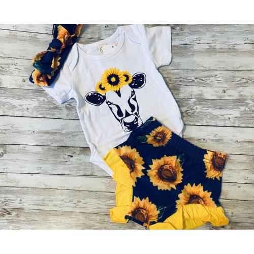 sunflower onesie baby outfit