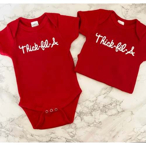 thick fil a baby onesie