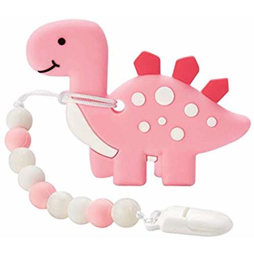 Silicone Feeding Bottle Teether by Pandamelon Baby Teether with Pacifier Clip Holder Kit to Effective Teething Relief for Infants BPA Free Teething Toys Baby Shower Gifts for Boys and Girls