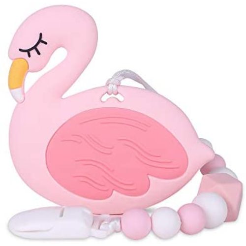 itzy ritzy flamingo teether