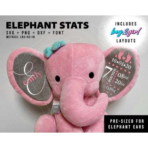 Free Free 172 Birth Stat Elephant Svg SVG PNG EPS DXF File