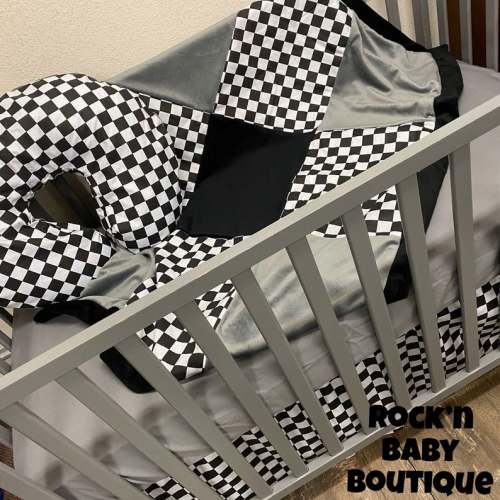 checkered flag crib bedding