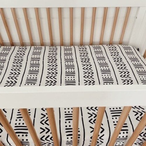 muslin crib sheet cinnamon mudcloth