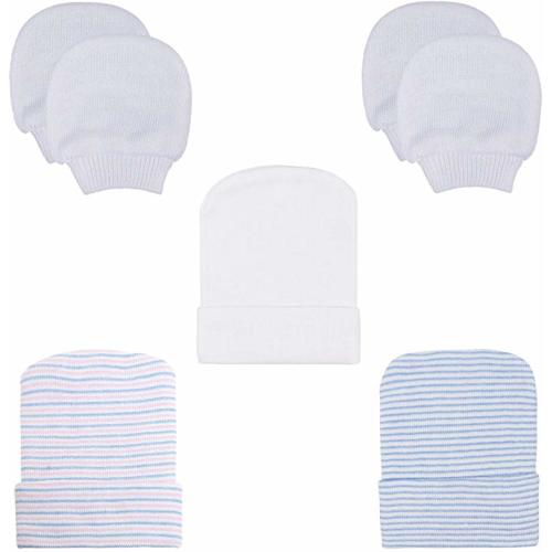 newborn baby caps and mittens