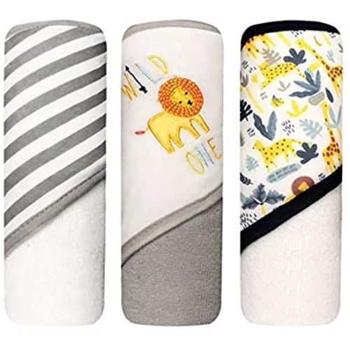 modern baby hooded towels 3 pack