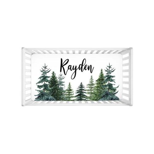 pine tree crib sheet