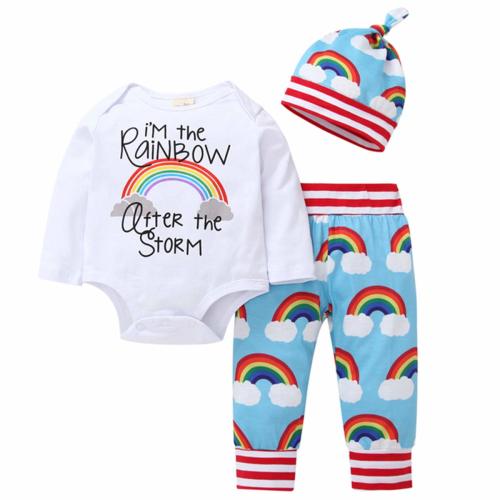 Baby Brother Toddler Clothes Letter Print Cotton Romper Tops+Pants+Hat 3PC Outfits Set WARMSHOP No Shipping