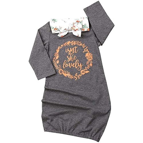 Infant Baby Gowns Newborn Girls Boys Sleep Sack Floral Nightgowns Headbands Pajamas Outfits