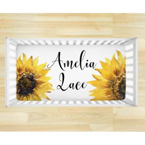 sunflower baby girl bedding