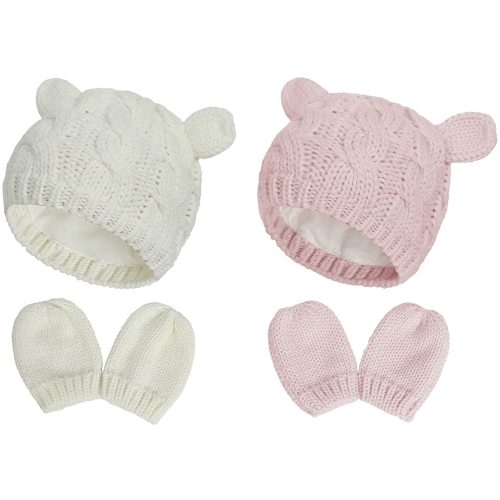 Fynnsure Baby Hat Glove Set Soft Newborn Mittens Baby Girl Boys Knitted Toddler Cap Infant Winter Beanie Mitten Sets