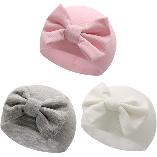 Sarfel Newborn Hats for Girls Hospital Hat Baby Girl Bows and Headbands Infant Beanie Nursery Caps