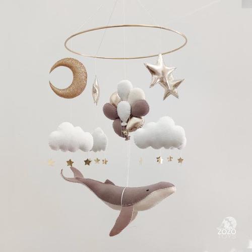 whale baby mobile