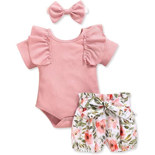 3 Months Zutano Baby-Girls Newborn Flamingo Cap Sleeve Bodysuit with Sunhat Set