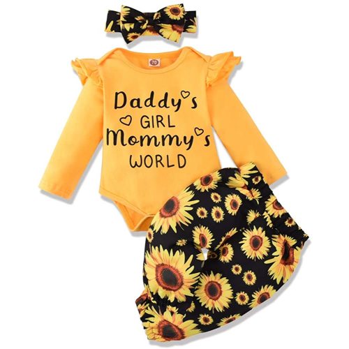 Honykids Newborn Baby Girl Romper Jumpsuit Bodysuit Pants Shorts+Headband Outfit Set