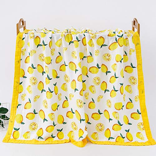 Baby Muslin Swaddle Blanket Newborn Baby Wrap Blanket 4 Layer Bamboo Summer Blanket for Toddler Soft and Breathable Baby Stroller Blanket Baby Showe Gift 43*47 /…