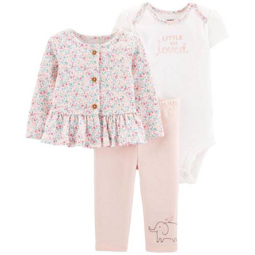 Smartbear Baby Girls Long Sleeve Feather T-Shirt Tops Pants Hat 3pcs Pajama Sets Toddler Outfit