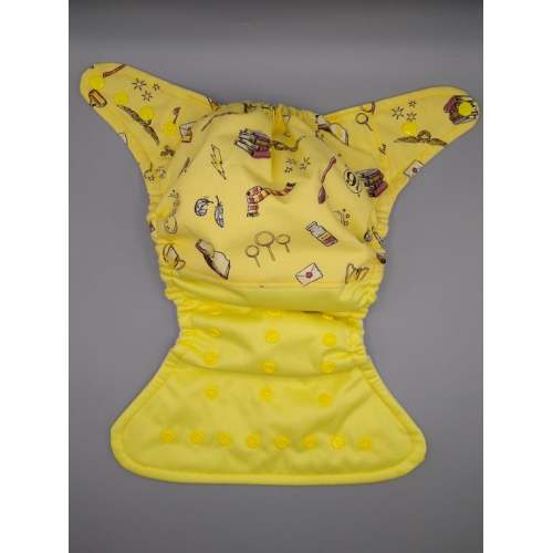 Made to order. Cloth diaper SassyCloth one size pocket diaper with wizard boy cotton print