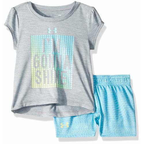 Moderate Gray 24M Under Armour Baby Boys Short Sleeve Big Logo Tee Shirt and Short Set Shirt