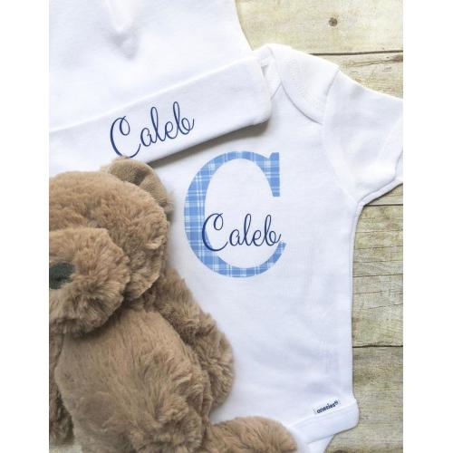 baby boy monogram onesie