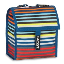 PackIt Freezable Lunch Bag with Adjustable Strap, Cali Stripe