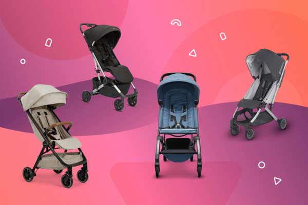 collage of travel strollers