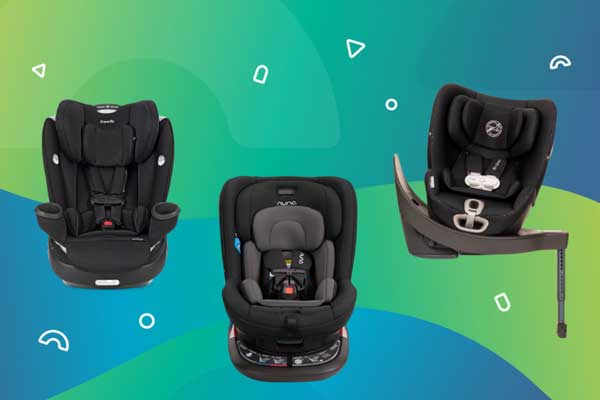 collage of rotating car seats