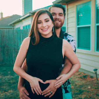 Michelle and Nick's Baby Registry Photo.