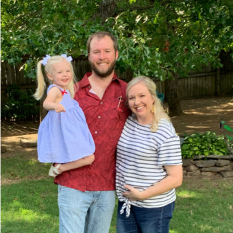 Caitlin and Ben Thrash Baby Registry Photo.