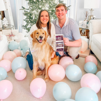 Alex's and Andy's Baby Registry Photo.