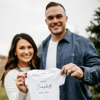 Maddie & Jordan’s Baby Registry Photo.